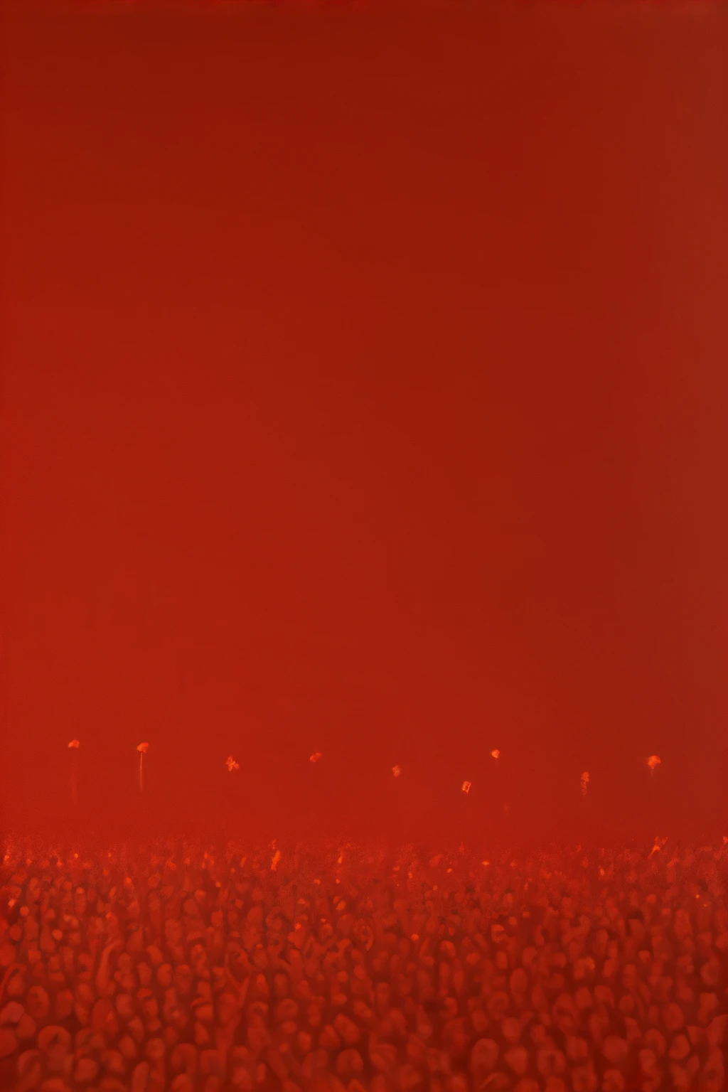 Draw an acrylic painting of a red crowd