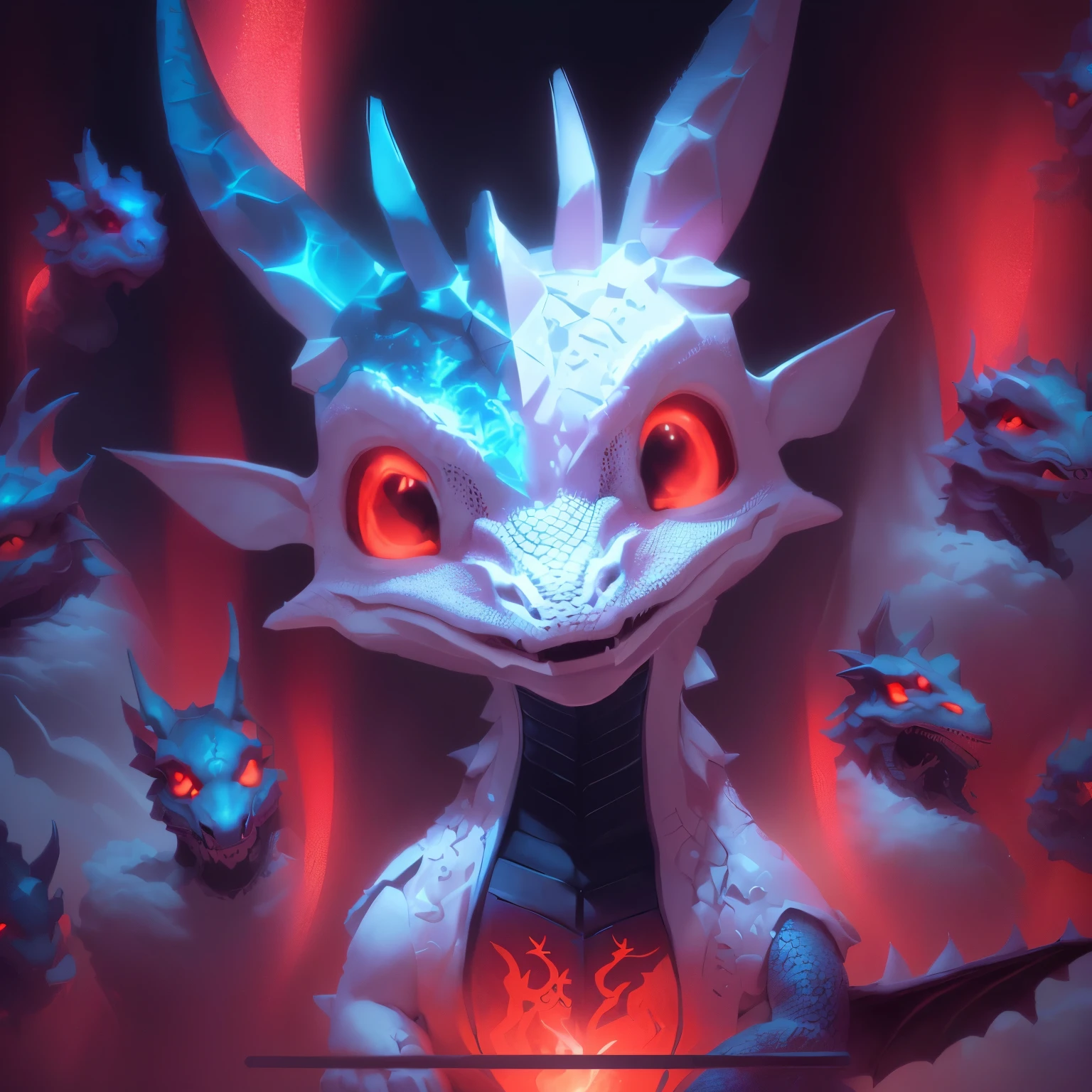 There is a dragon with a dragon's head and lots of other little toys, popular on sketchfab, Trend with poly count, trending on sketchfab, Toy Commercial Photography, small character. Unreal Engine 5, Disney Pixar Weta, murloc tinyfin, Portrait of Pixar Weta, Made with Unreal Engine, Dragon in the background, Sketch Fab », Spyro the Dragon