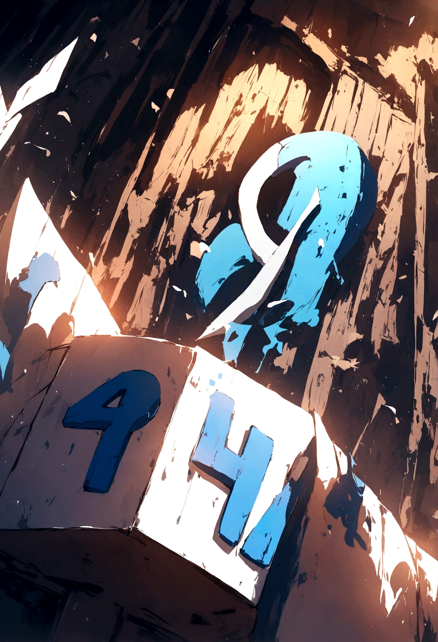 paint the letter S and the number 4 blue