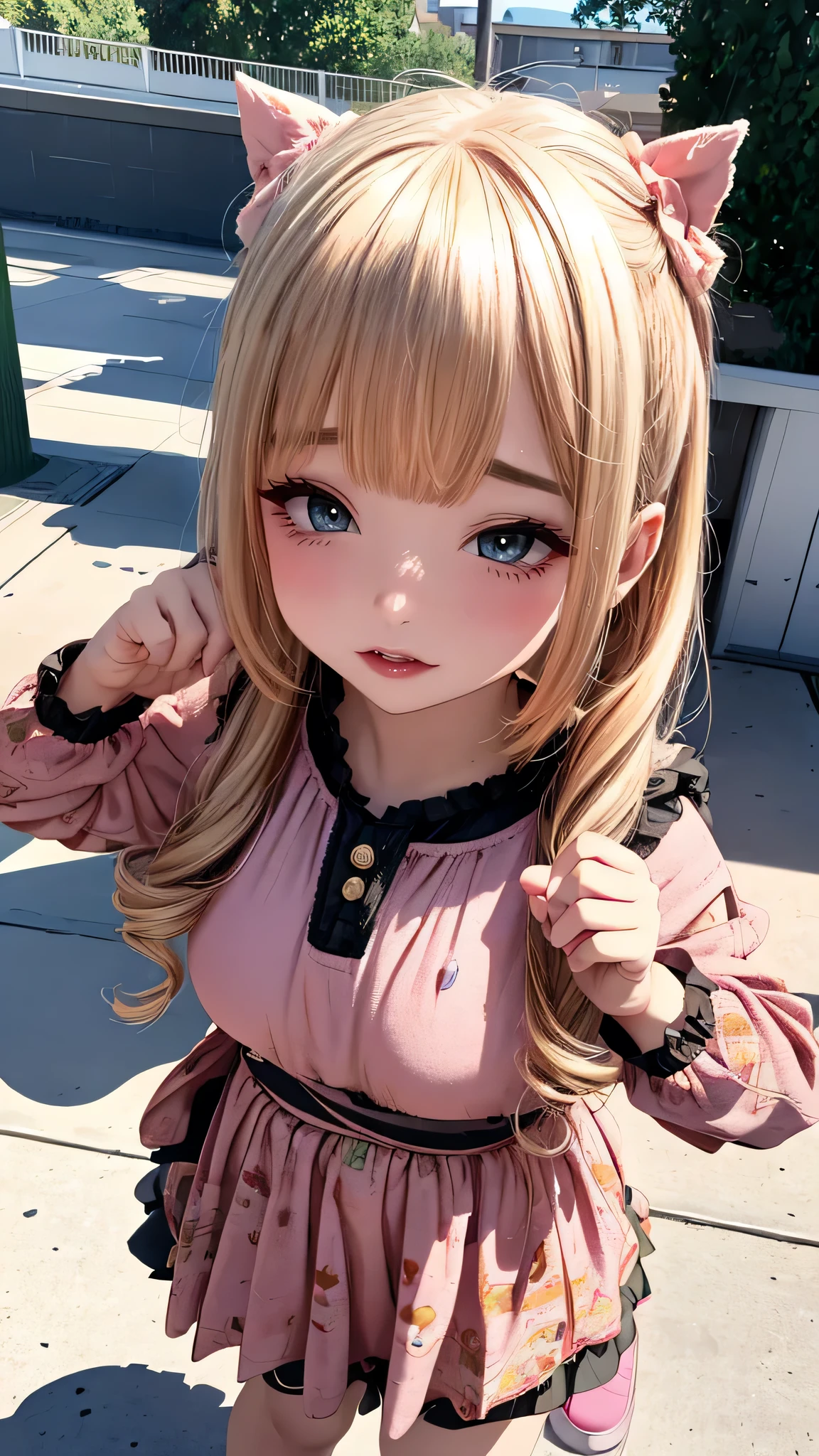 ((li:1.2,6 ye.2)),(random pose:1.2),(random kids clothes:1.5),(Thin type:1.8),(big breasts),(random hairstyle),(Highest image quality,(8k),ultra-realistic,best quality, high quality, high definition, high quality texture,high detail,beautiful detailed,fine detailed,extremely detailed cg,detailed texture,a realistic representation of the face,masterpiece,Sense of presence)