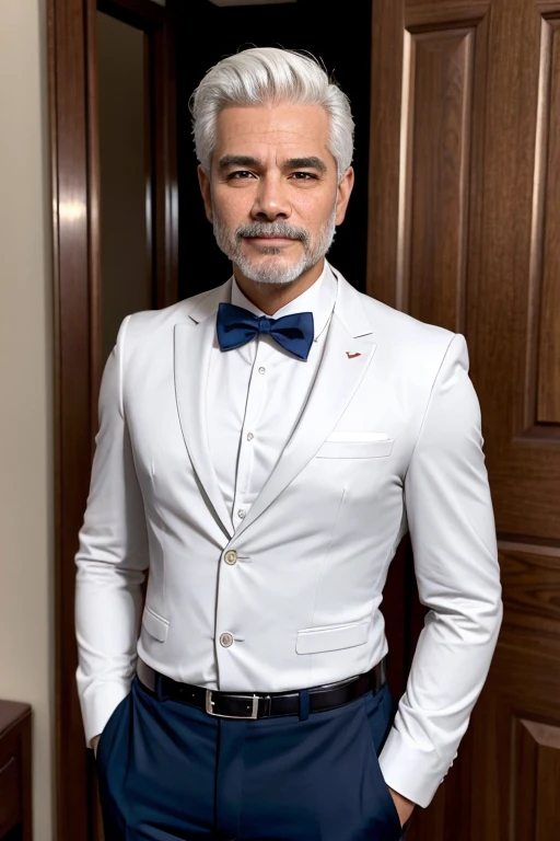 Homem elegantes de 53 anos grisalhos