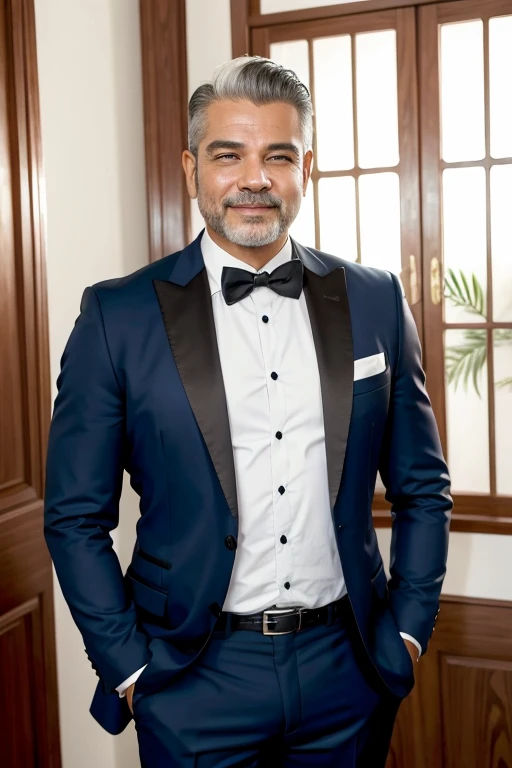 Homem elegantes de 53 anos grisalhos