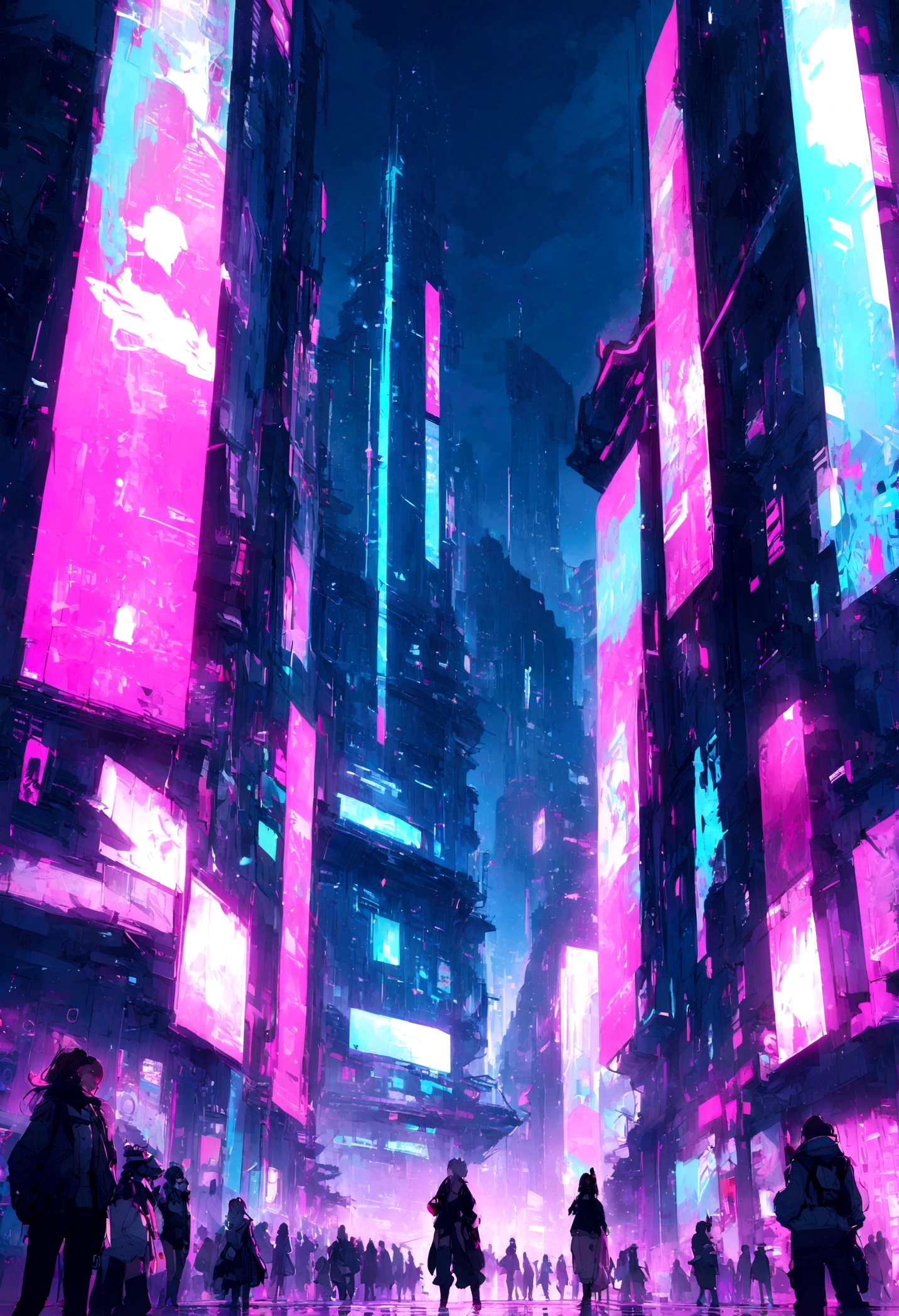 a hyper modern futuristic cyber punk city with advanced technologies
