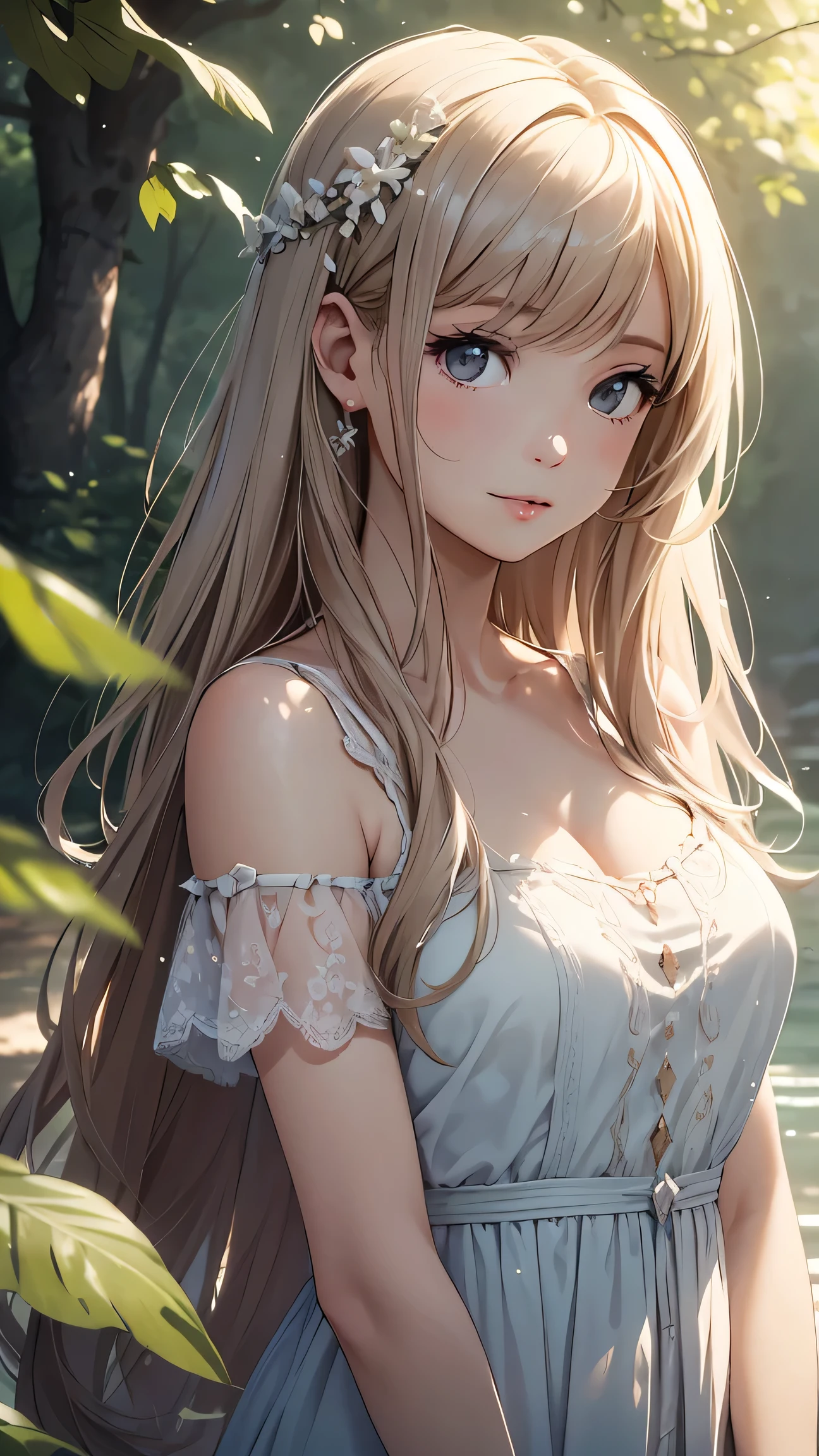 (highest quality,8k,High resolution,masterpiece:1.2),Super detailed,(Realistic,photoRealistic,photo-Realistic:1.37),3D Rendering,figure,Soft colors,Fine brushwork,Delicate features,Vibrant color palette,Beautifully illuminated,Calm expression,loose fitting dress,Airy atmosphere,Natural light,Subtle Shadows,Graceful pose,Fantastic Background,Subtle color gradients,Natural elements,Beautiful Landscape,Gentle Breeze,Artistic elegance,Perfect detail,Reality reconsidered,Thought-provoking,Fascinating,Emotional depth,Seamless integration of nature and humans,Harmonious composition,Dreamlike quality,Classic Portrait,Innocence and beauty,Happiness and peace,Creativity and imagination,timeless masterpiece,Aesthetic perfection,Emotional impact,Sensory Experiences,A vivid story,Ultimate realism.