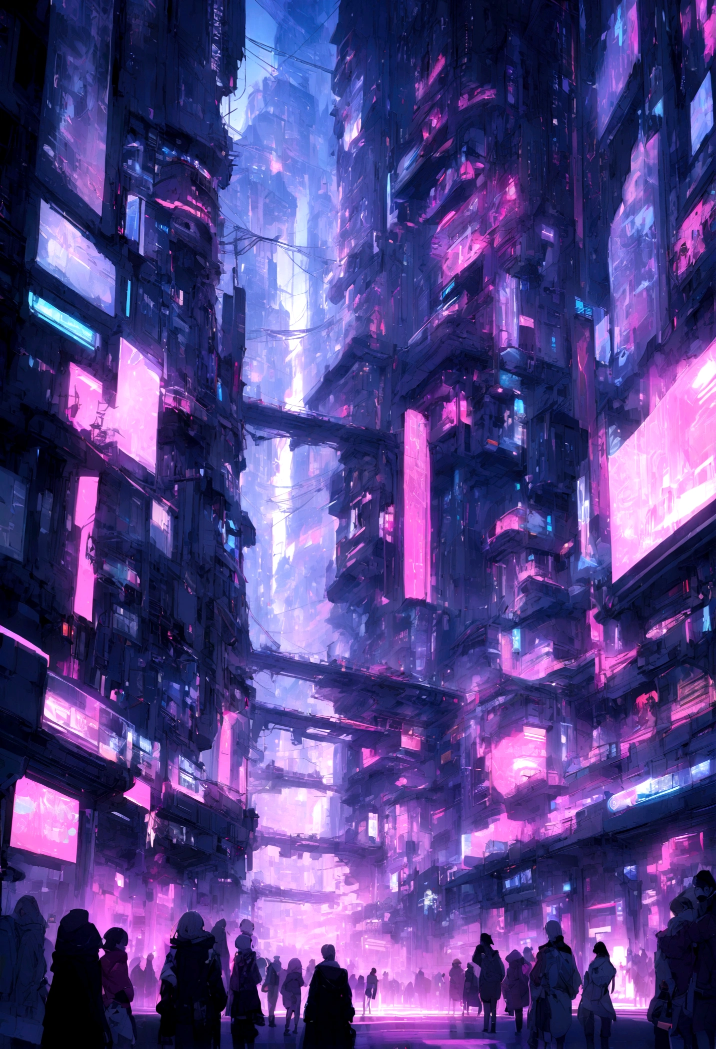 a hyper modern futuristic cyber punk city with advanced technologies