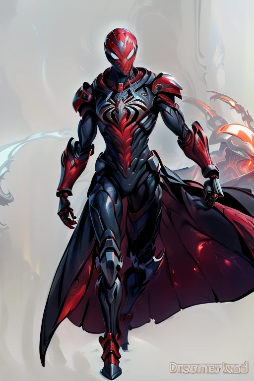 1 boy, Spider man, red and black armor, full body armor, hoodied, robot helmet, bio mecha, muscle tissue, mecha_armor, extreme detailed, high quality, masterpiece.