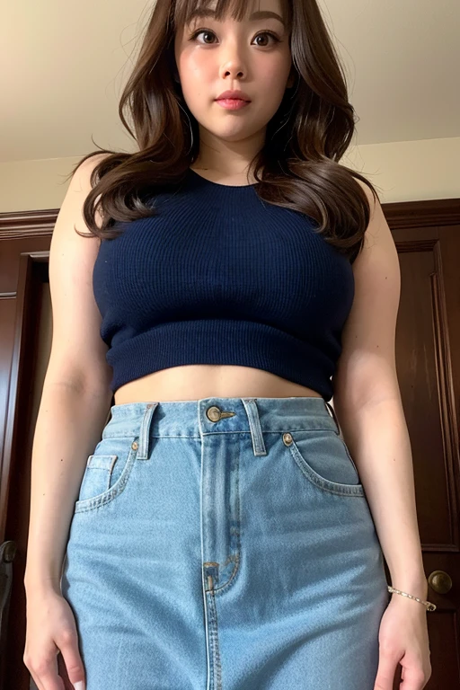 ((highest quality)), ((masterpiece)), (detailed), One girl, Chubby,Up to the waist、semi-long