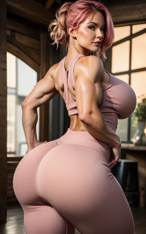 (MILF),(🔥),(Legging),(Yoga Pants),(Short Asymmetrical Wavy Pink Hair With Bangs And Slightly Messy Bun),(Suggestive Pose),(Seductive Pose), (Masterpiece),(Perfect Body),(Sexy),(Russian),(30-40 Years Old),(Fit),(Shape),(PAWG),(Big Boobs),(Huge Boobs),(Large Ass),(Big Ass),(Volupous),(Thick Thighs),(Curves),(Horny),(Complex Clothes),(Seductive Look),(Seductive Smile),(NSFW),(Explicit),(FUTA),(Futanari),(Housewife),(muscle Mommy),(Hot Mom), (Stepmom),(Detailed Muscles),(Tight Clothes),(Naughty),(Astethic),(Dick Girl),(Beautiful Woman),(Face Of a goddess),(Insane Quality),(Full HD),(Full Body View),(Perfect Skin),(Toned Perfect),(Fair Skin),(Bulge),(Late Afternoon),(Epic realism)