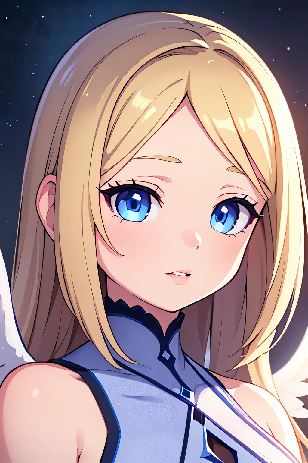 a 14 year old blonde blue-eyed girl with wings, detailed face and eyes, beautiful detailed lips, extremely detailed facial features, delicate skin, long eyelashes, photorealistic, 8k, high quality, cinematic lighting, fantasy art, magical realism, ethereal, glowing, pastel colors, soft lighting