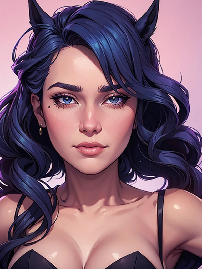 um close up de um desenho animado de uma mulher com um rabo de cavalo, Lois van Baarle e Rossdraws, style digite germe, digite germe and lois van baarle, desenho animado rossdraws vibrante, even model | digite germe, digite germe style, digite germe and rossdraws, digite germe on artstation pixiv