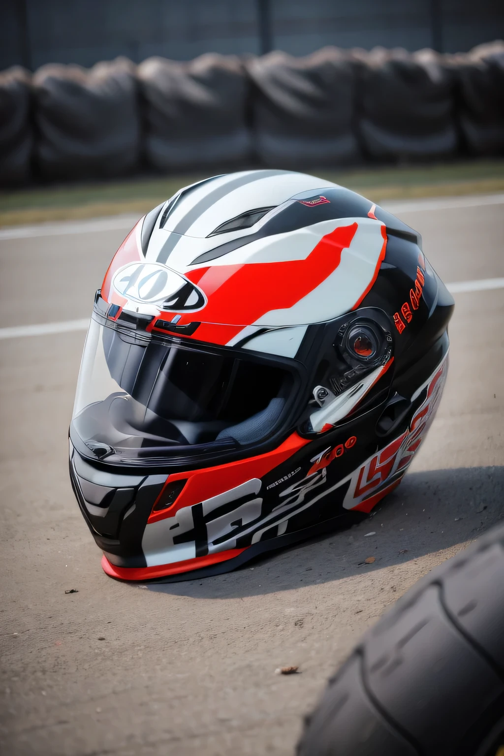 moto gp, close-up, emphasis on the helmet