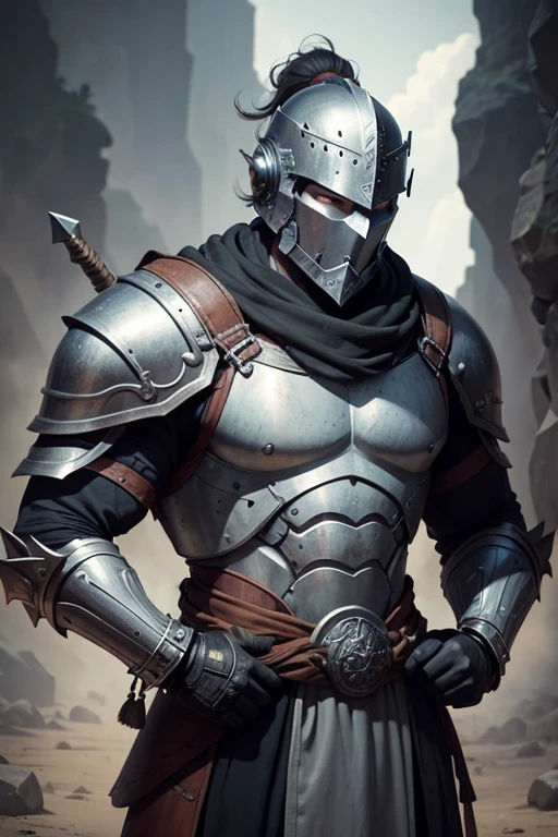 armor. Warrior carved from stone, man in armor, calibrated leather, made of stone, gray skin, face tattoos, grey, armor, armor, armor, plate armor, giant, Shield and Sword, bald, without hair, wearing her helmet. Закованный в armor. Magic around and the cave. Goliath, DND, warrior, gray skin, stone skin, tattoo, plate armor, shield, sword.