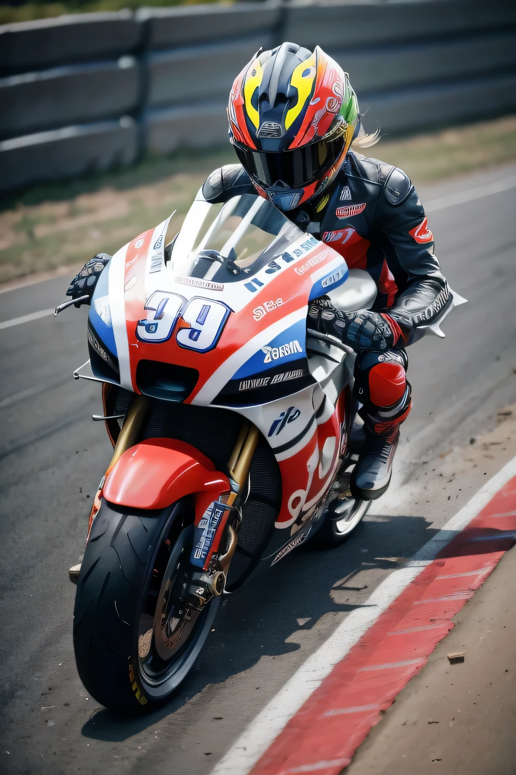 moto gp, emphasis on the helmet