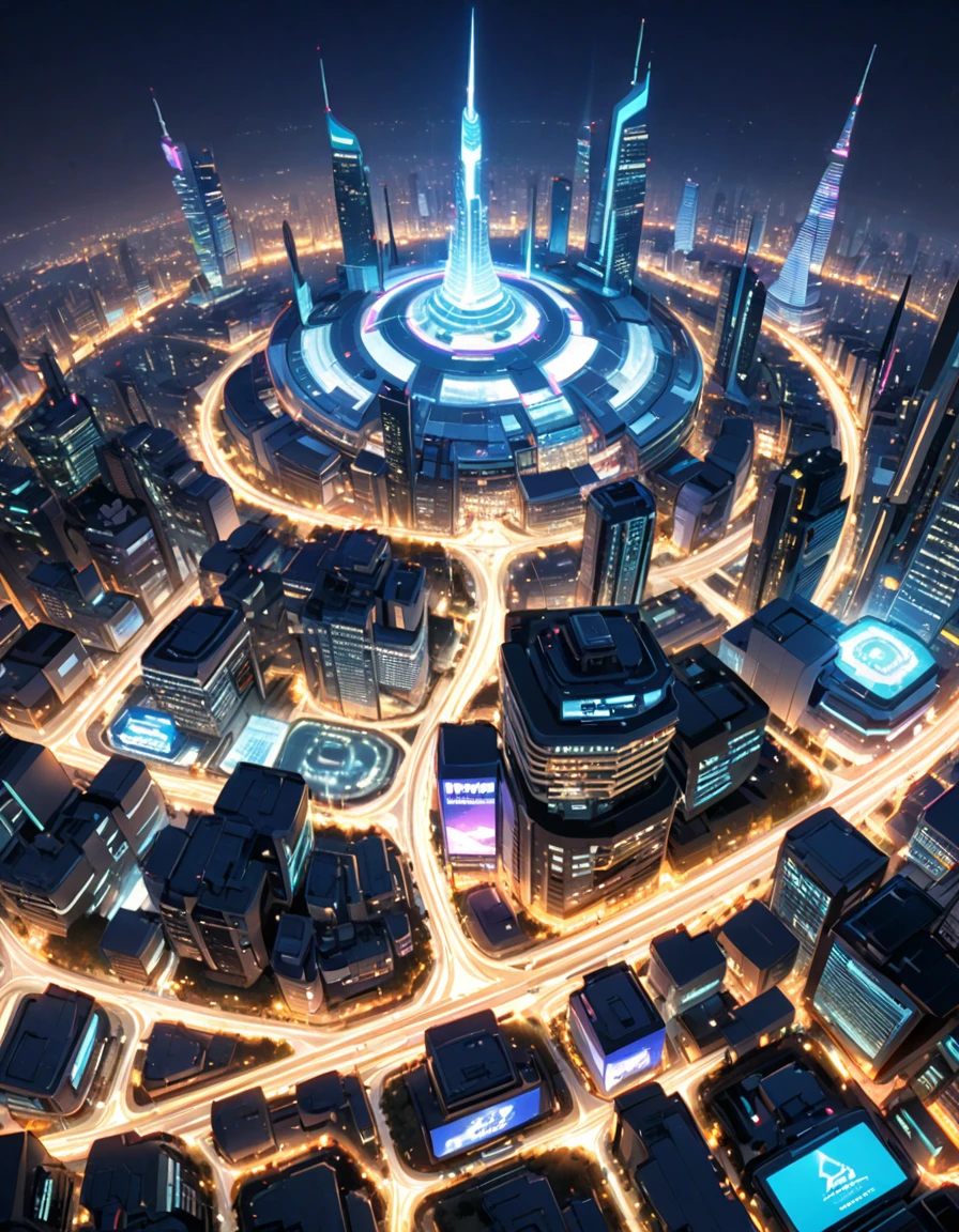 futuristic city night