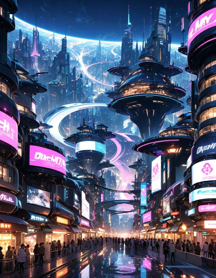futuristic city night