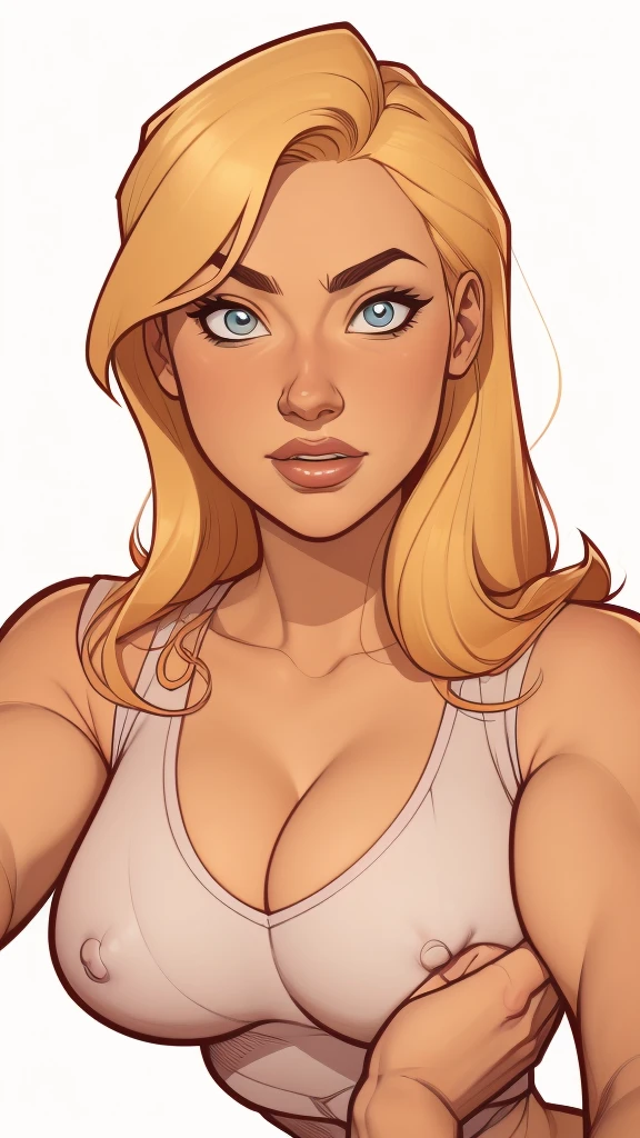 estilo de desenho animado:1.2), Yvonne Strahovski mulher Imagem de desenho animado de uma mulher , roupas sensuais , garota super fofa, authoritarian would be facial expressioncartoon style illustration, estilo de arte dos desenhos animados, estilo de arte dos desenhos animados, digital illustration style, design de personagens altamente detalhado, arte digital detalhada fofa, City fan art, design de personagem retrato, beautiful digital illustration, retrato de alta qualidade, arte em quadrinhos, retrato do design do personagem, white background Buso without clothes and medium breasts, beautiful and symmetrical body curves