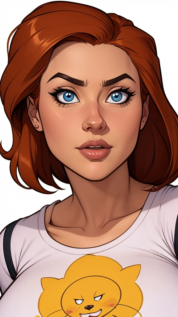 estilo de desenho animado:1.2), Yvonne Strahovski mulher Imagem de desenho animado de uma mulher , roupas sensuais , garota super fofa, authoritarian would be facial expressioncartoon style illustration, estilo de arte dos desenhos animados, estilo de arte dos desenhos animados, digital illustration style, design de personagens altamente detalhado, arte digital detalhada fofa, City fan art, design de personagem retrato, beautiful digital illustration, retrato de alta qualidade, arte em quadrinhos, retrato do design do personagem, white background Buso without clothes and medium breasts, beautiful and symmetrical body curves