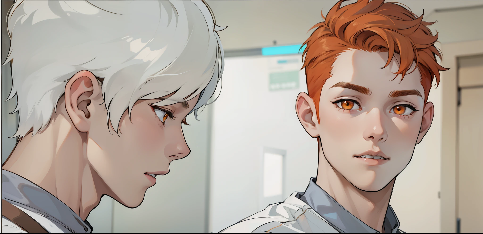 cute 18 year old boys orange eyes orange hair 