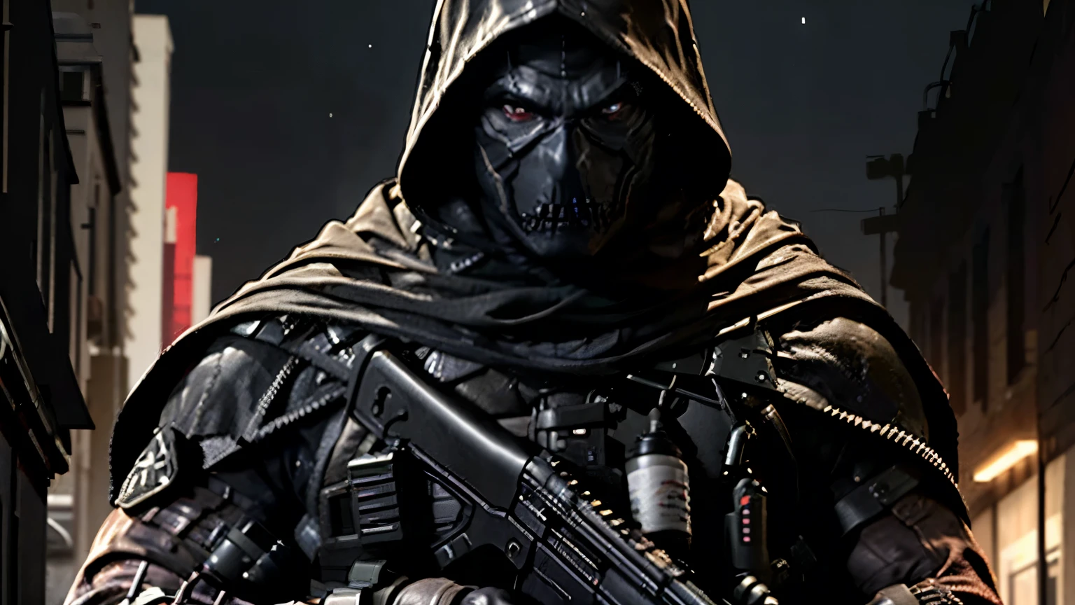 Assassin, SHADOW OPERATIVE, Black Attire, 30 Anos, Strong Jawline, Night, Urban Landscape
The enigmatic figure, cloaked in darkness and the essence of lethal intent, moves like a shadow across the cityscape. His face, obscured by a mesh of shadows, yet his strong jawline defines his presence. At 30 years old, he is a seasoned veteran of the murky world of assassinations, his identity known only to a select few. His black attire blends seamlessly with the cover of night, and the city lights reflect off his cold, unyielding weapon. The air around him crackles with a