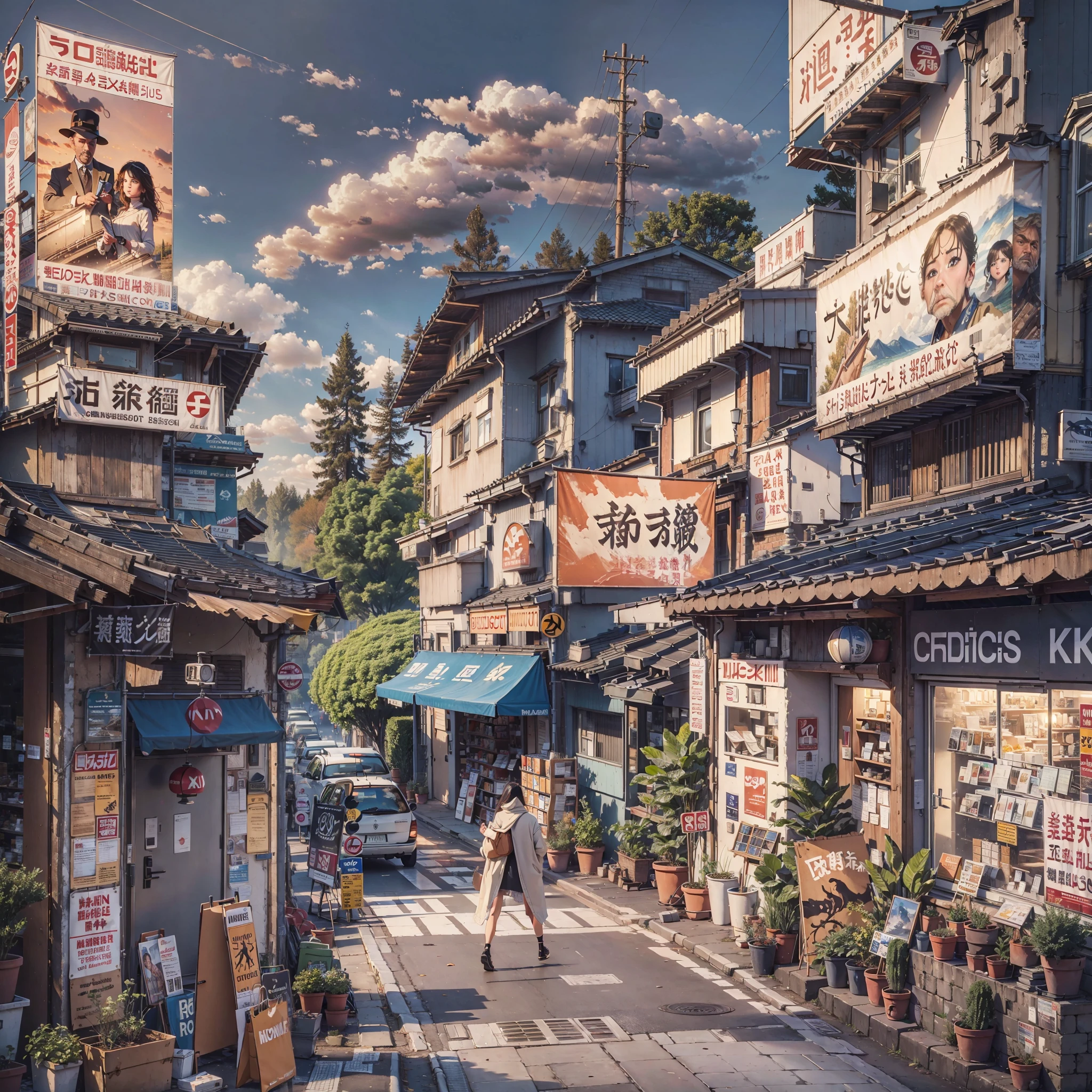 ((best quality)), ((masterpiece)), (detailed), person walking down the street