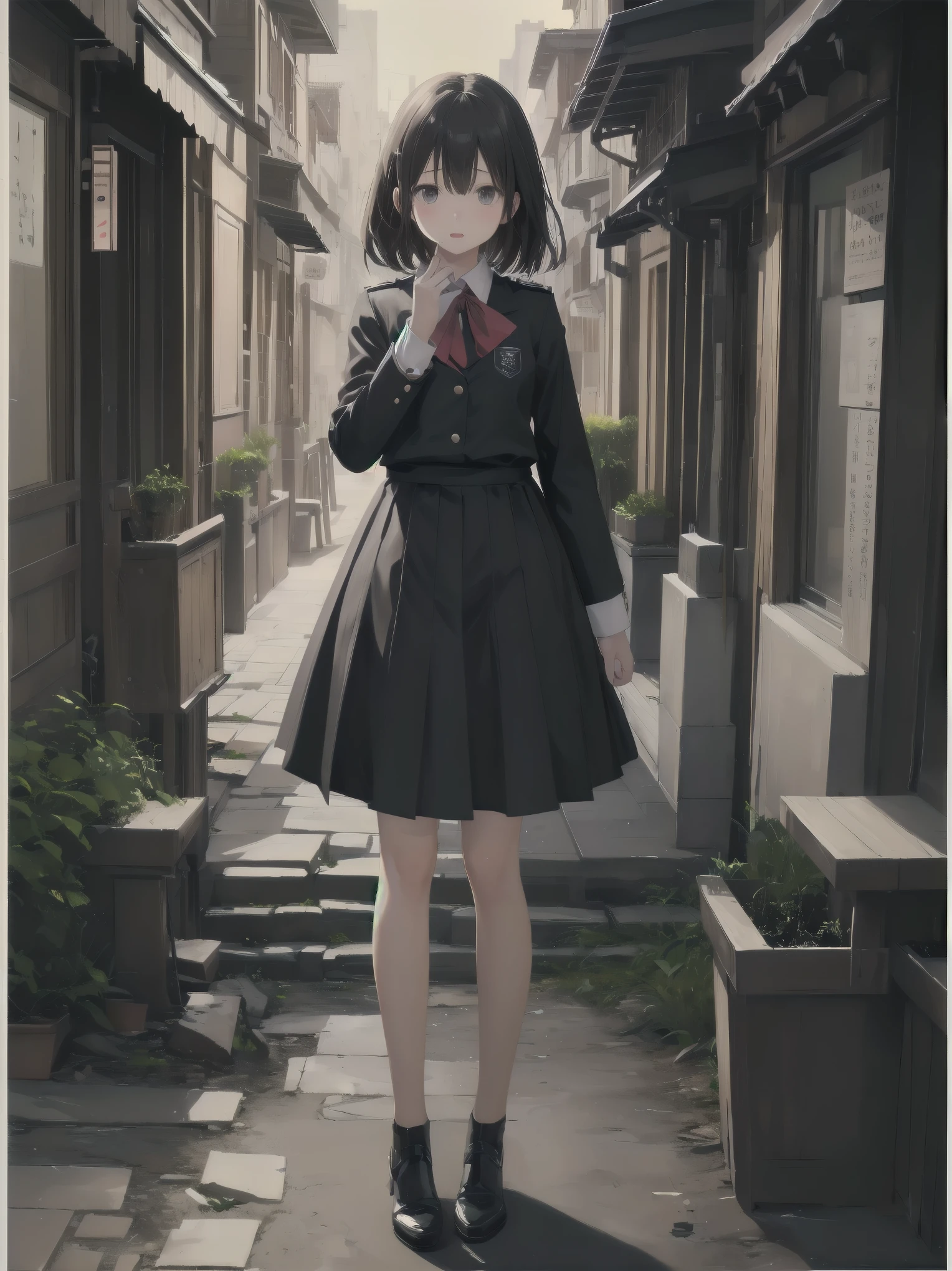 Masterpiece、high quality、high resolution、One girl、solo、uniform, Surprised expression, Standing in the park, At night,Half-body photo, Super detailed, Ultra HD、cute、A shy and shy pose、Capture your subjects at their best with photogravure settings