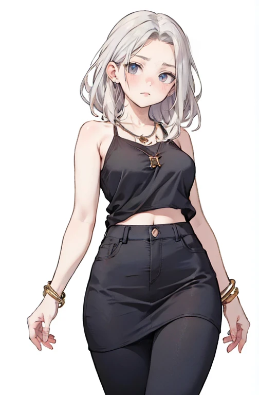 uma mulher de 20 anos、Cabelo preto azul、rabo de cavalo、(fade alto:1.3)、tema escuro、tons silenciados、Cor suave、altamente contraste、(texturas naturais da pele、hiper-realismo、luz suave、Afiado)、inventar, mascara, Lips are smooth or colored, fundo preto simples, minimalismoo, monotonous, paletas de cores simples, limpar, Afiado designs, silhuetas fluidas, skirts and tight pants, high-waisted skirts and pants, vestidos simples, camisas e blusas, asymmetric, geometric, Materiais e designs elegantes e luxuosos, simples, minimal accessories, Fine silver or gold necklaces and rings, simples bangles, Designs diferenciados, silhuetas simples, estilo simples e sofisticado, elegance, minimalismo, materiais de alta qualidade, cool and urban print, alta moda, Simplicity and sophistication,