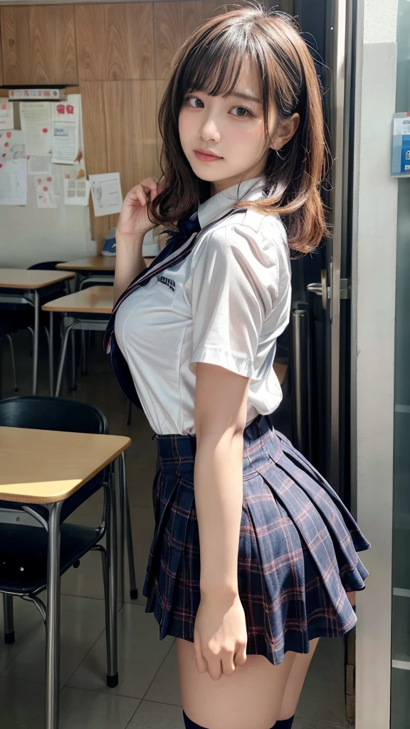 (1 girl), (sexy look:1.5), (flat chest:1.3), (very detailed目, very detailed顔), (超realistic, High resolution), (highest quality:1.4), (hyper quality), real skin texture, RAW photo, (realistic, Photoreal:1.37), very detailed, professional photography, (school uniform, pleated skirt:1.3), (look at me), (School, classroom), ((Face to face with me:1.4)), (((Hold the hem of your skirt and show your panties:1.4))), (from below:1.3), realistic private parts, lace panties, Japanese high school girl、超highest quality、masterpiece、超High resolution、written boundary depth、(Photoreal:1.4)、(award winning photos、信じられないほどのmasterpiece:1.3) 、RAW photography、golden ratio、Highly detailed CG Unity 8k wallpaper、detailed and complex、original、High resolution、RAW photo、(perfect body shape)、detailed and complex、Digital single-lens reflex camera、soft writing、(background person blur:1.1)、Sigma 85mmF/1.4、50mm Lenac lighting、nffsw、hyper real、color grade, Rear view,from below:1.3), 足を開きrealistic private partsを見せつける,
