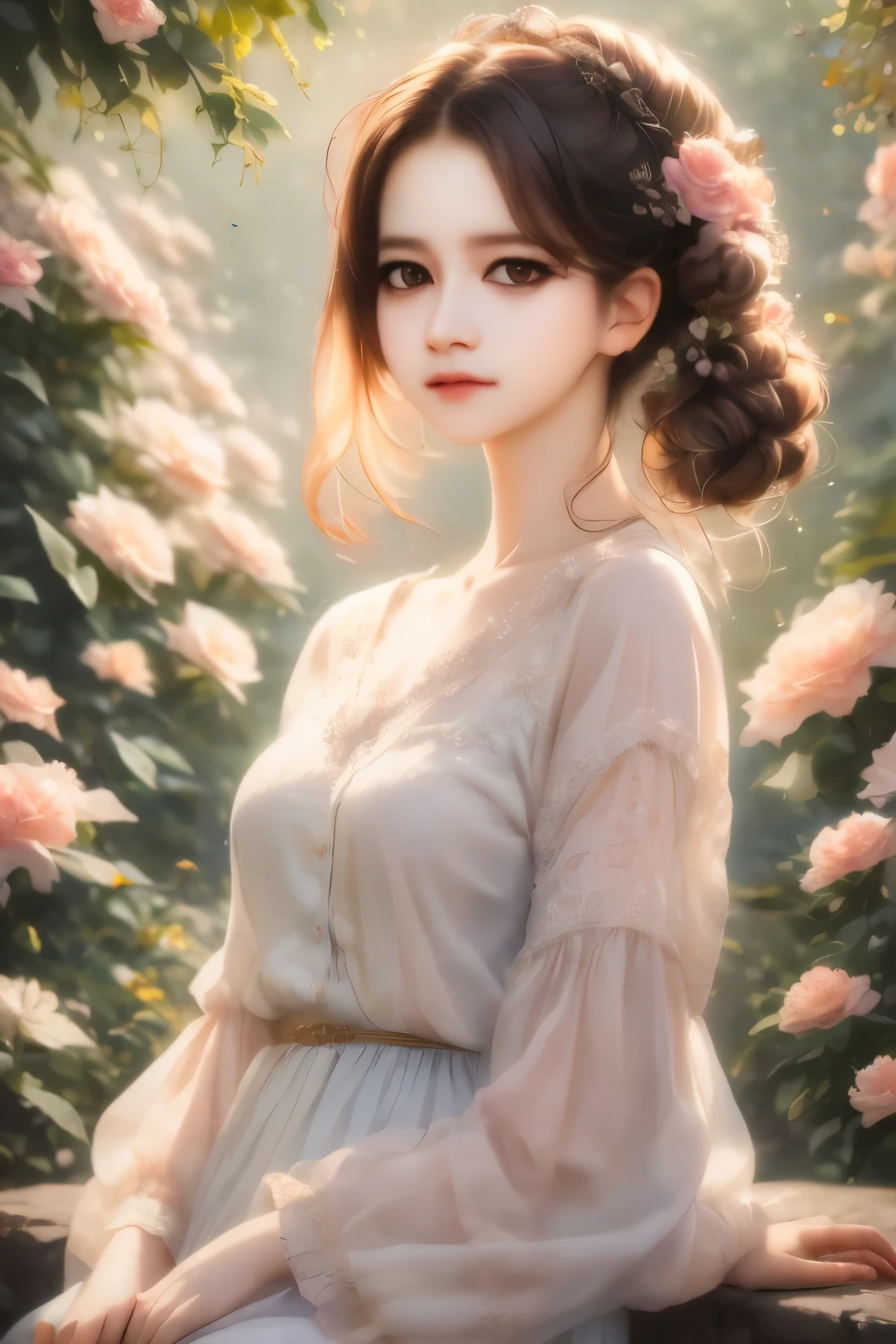 realistic ,masterpiece, best quality, girl, woman, highres, portrait, photo_light, {{}}, ulzzang-6500-v1.1:0.9
