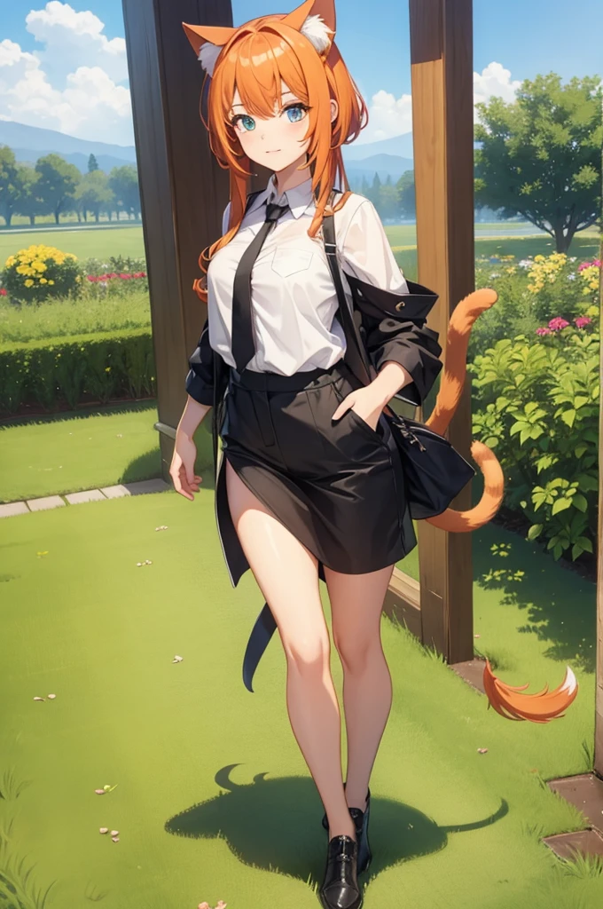 1girl, multiple tails, cat tails