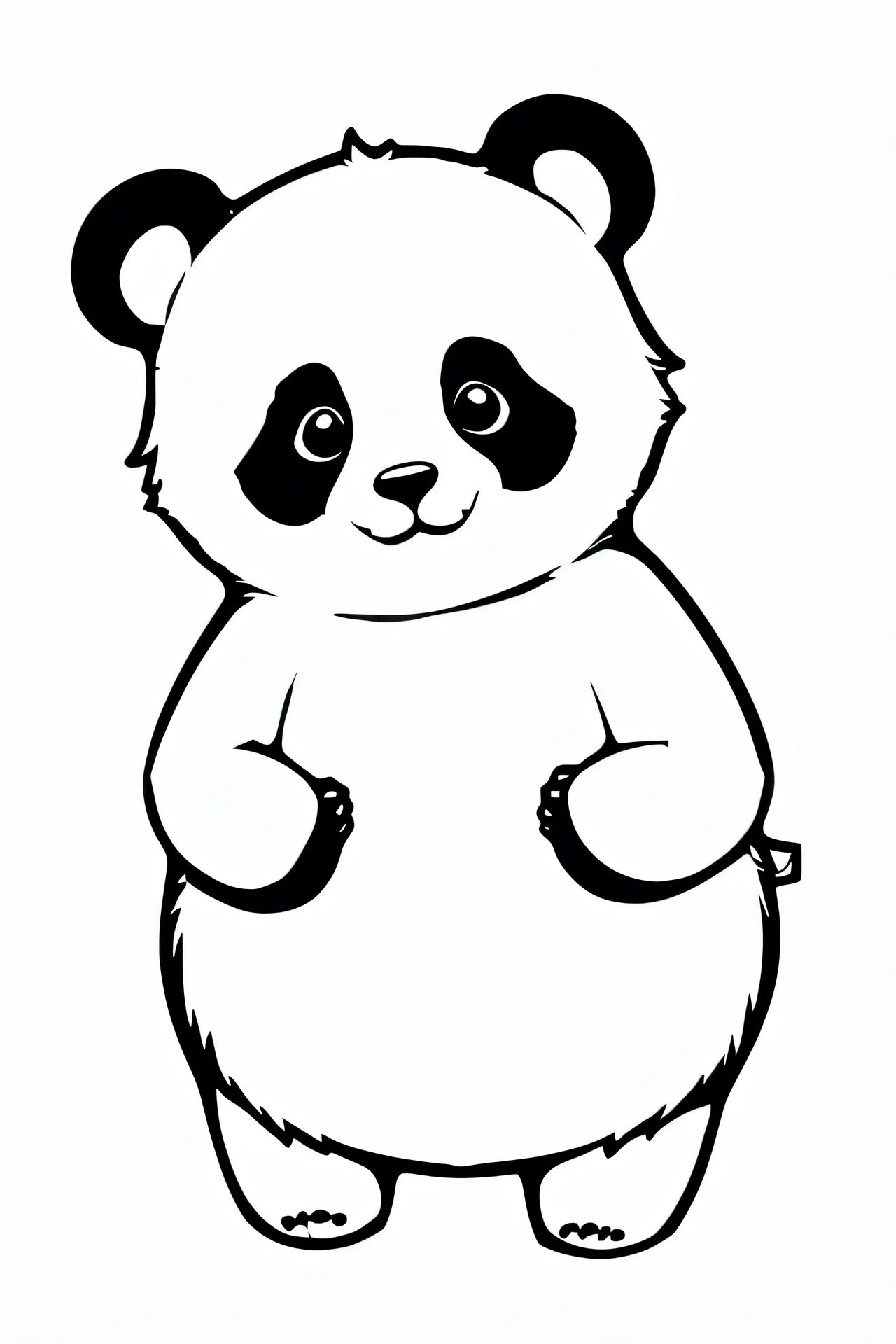 weet panda line art coloring page
