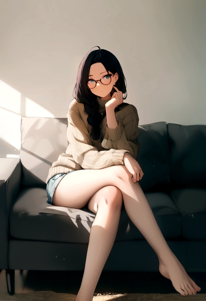 Solitary, (((masterpiece, best quality))) ,  (from the side:0.95), shadow_plum, Li Dousha, panda_ear, Bangs, only_Shoulder, blue_Eye, Glasses_exist_head, head发_between_Eye, lexistg_head发,  sunglasses, Very_lexistg_head发, 1 girl, [white head发, streaked head发, blue head发],
