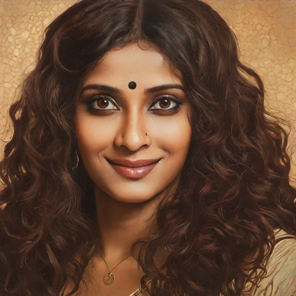 nanx, 30 year old Indian woman, brown wavy hair, longeyelashes, solid circle eyes, light smile, Surrealism, drop shadow, atmospheric perspective, Conceptual art, Renaissance, 8k, super detail, ccurate, best quality