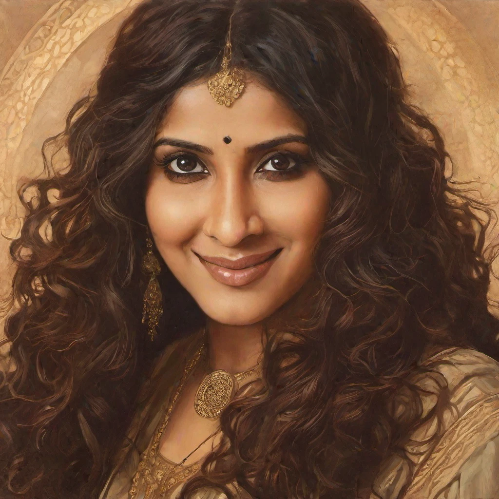nanx, 30 year old Indian woman, brown wavy hair, longeyelashes, solid circle eyes, light smile, Surrealism, drop shadow, atmospheric perspective, Conceptual art, Renaissance, 8k, super detail, ccurate, best quality