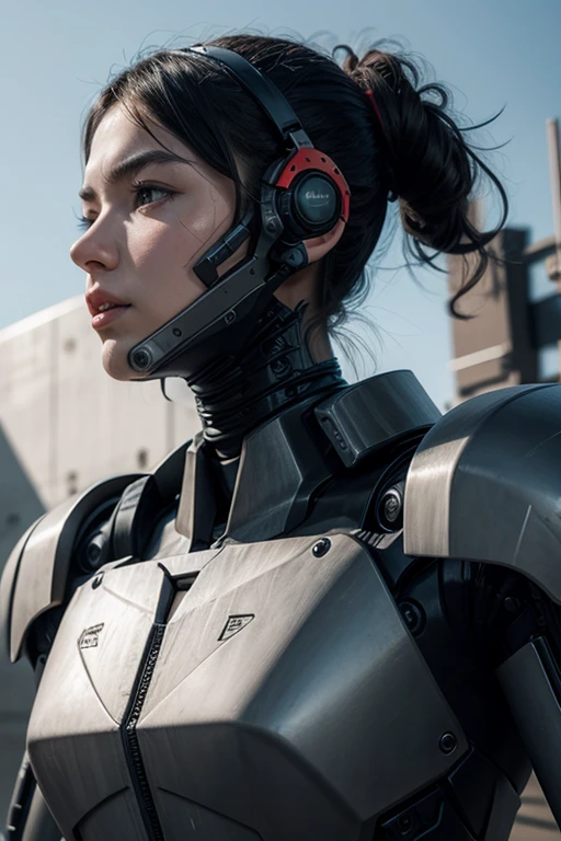 A half-human war robot
