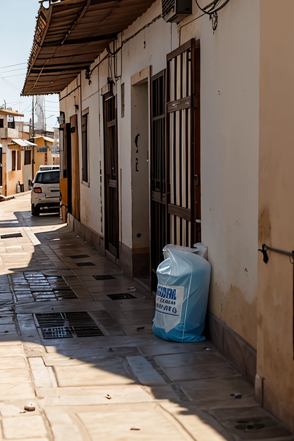 barrio pobre contaminado por basura