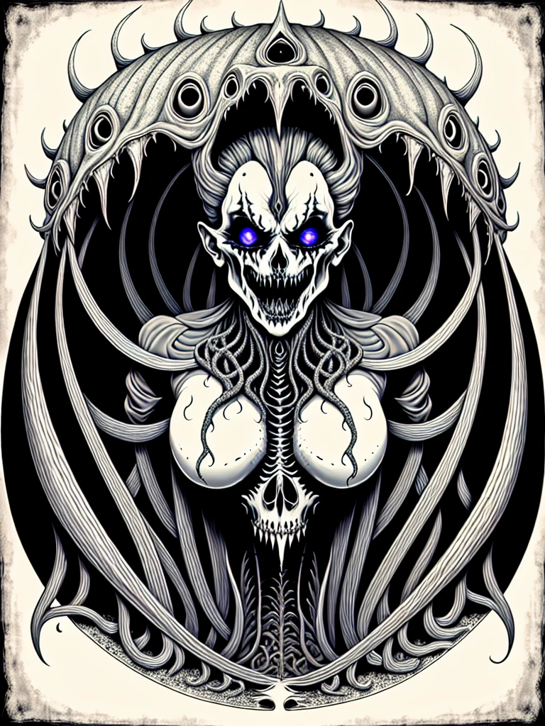 ((best quality image)), ((horror fantasy masterpiece)), (hyper detailed),alluring features((best quality dramatic lighting)), ((shockingly morbid masterpeice ))
A beautiful woman with visible inner anatomic writhing spiraling out of body and brain, striking facial features, jarring expression, grotesquely beutiful image, stark, demonic possesion beneath the surface, phobia, Nightmare inducing, gorey,hyperstylized horror-fantasy ,hyper exaggerated features, lucid atmospheric terror, fingering her female genitalia abaritions with tongue slinking elongated entering her butt and genatalia, ghastly and perverse image, phantoms cunnilingus, harrowing, Unsettling, gynecologic, Graphic,stunning hellscape, extreme, shockingly morbid