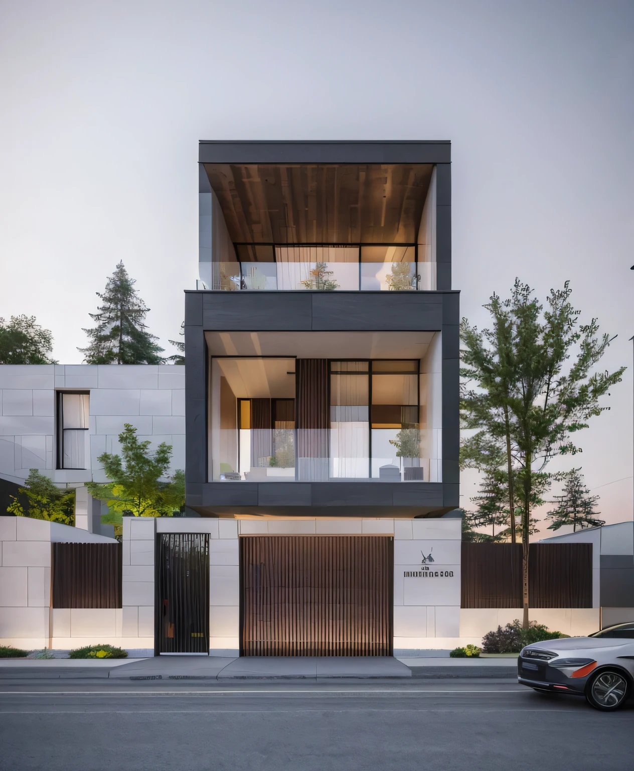 villa modern,night, Realistic, exterior, sunlight, house, RAW photo, 8k uhd, dslr, (high detailed skin:1.3), soft lighting, ultra quality, film grain, Fujifilm XT3, sharp image, best quality, authentic, hight quality,