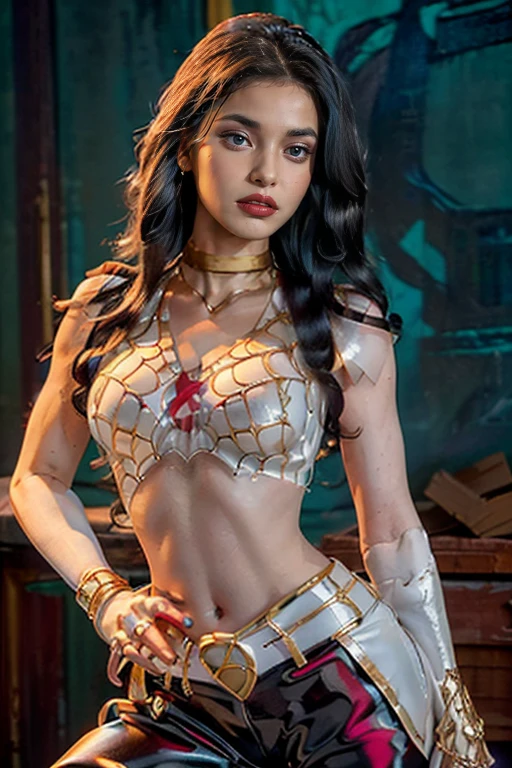 a beautiful wlop style face like an Egyptian goddess, sexy, perfect, toe-length straight hair and loose, silky golden skin (oily lighting) full lips, Egyptian scarf, jewelry and bracelet (otorealistic:photorealistic, 8k Work-premium), wearing a gold and white Egyptian garment, Black screen ((black background)), (Hyperrealistic: Lifelike intricate details), Smiling: Features, (Well detailed texture and pure atmosphere perfect lighting), beautiful vagina, vagina with soft hairs, beautiful breasts , perfect breasts, erotic pose, provocative sexy pose, transparent clothing, naked body with flower tattoo, pyramid in the background of the scene, pyramid with straight light on top, night sky, cloudy sky with rays, full moon, lamp and lantern, beautiful naked Egyptian goddess covered in jewelry and tattoos, cinnamon skin with shiny oil, jewelry in navel and vagina, interior of Egyptian temple, cloudy night with fog and lightning, Egyptian column, hieroglyphs on columns, girl lying on a column, fantasy, wlop art style, full female body, perfect female body, fighting expression, slight smile, delicate and perfect body, digital painting, colorful, ink painting, beautiful watercolor, real, vivid colors, by Pino Daeni, Frank Frazetta, WLOP Style Art, skin wet with water, toes submerged in a pond, flowers and garden inside the Egyptian temple, full moon, burning torch, girl looking into the water,