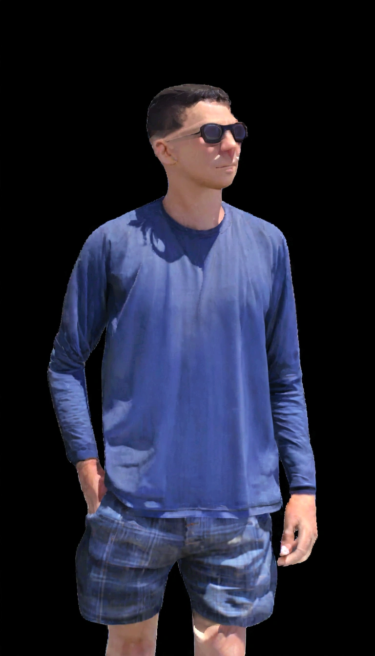 Cartoon character of a man in black glasses and blue shirt, um personagem animado, Caractere estilizado, animation style rendering, 3D estilizado, Arnold Maya rendering, Stylized 3D rendering, toon render screenshot, Personagem 3D, Personagem 3D, Stylized 3D rendering, 3D character rendering, personagem de desenho animado, Personagem de close up, Pose de personagem, (Estilo Pixar) (parte mestre:1.2) (Bokeh) (melhor qualidade) (pele detalhada) (textura detalhada) (8K) (argila) (cinematic lighting) (sharp focus,Senta e vaza a parte superior do corpo