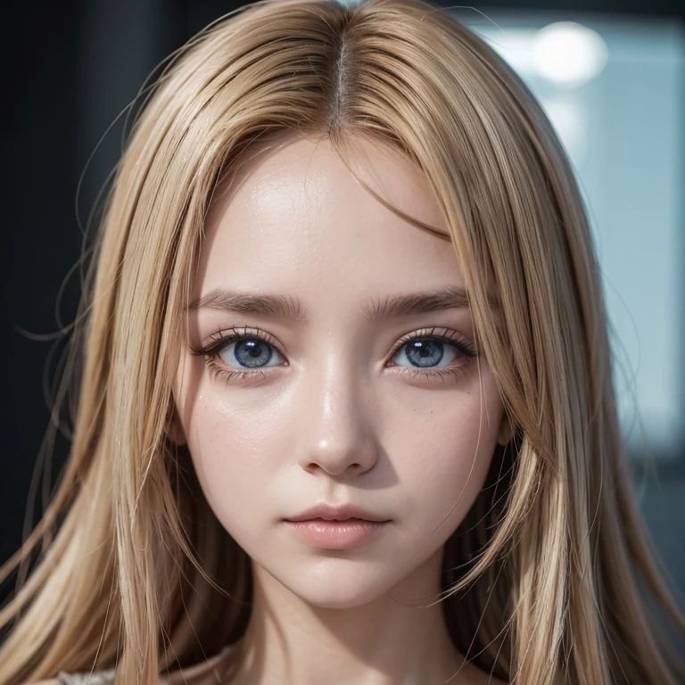 Uma personagem de anime cabelos amarelados e olhos amarronzados