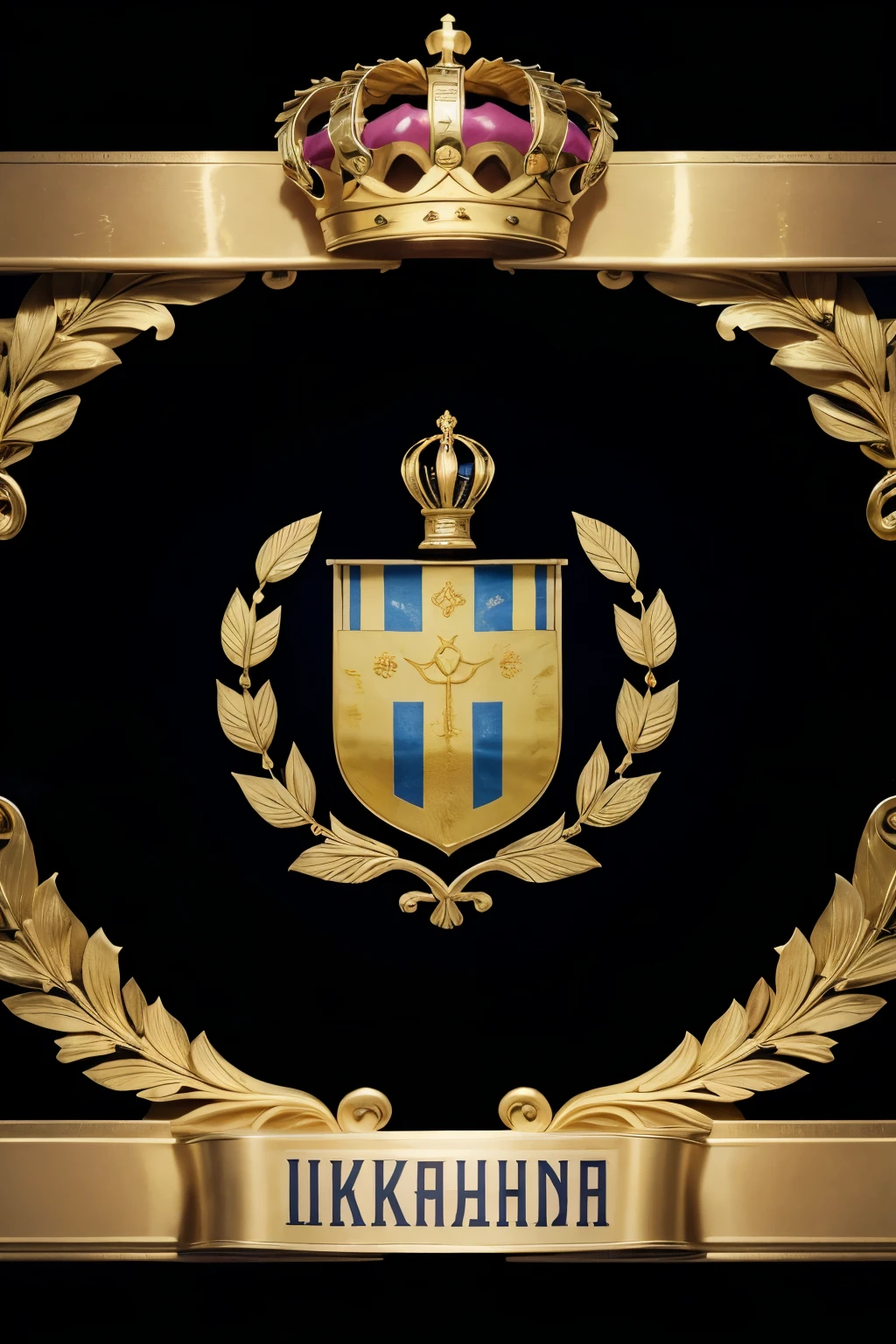 flag of ukraine with the name community in the middle of the flag and a crown on the side