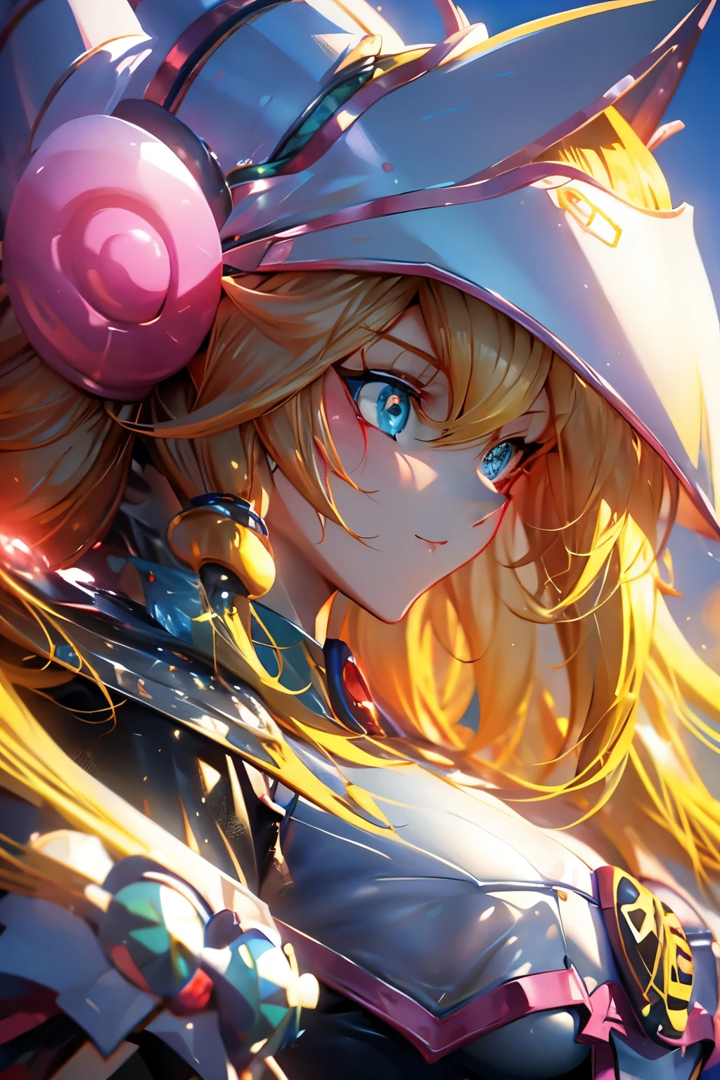 Hatsune Miku disfrazada de dark magician gils.