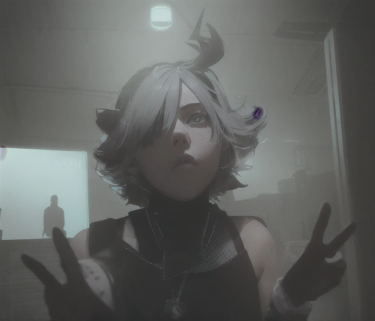 ((La mejor calidad)), ((obra maestra)), (muy detallado:1.3), ..............3D, Beautiful (cyberpunk:1.3) Mujer hacker, peinado corto,pelo corto, Volver al visor, cabello grueso, Terminal de ordenador operativo, Pantalla montada en la cabeza, computer server, Pantalla LCD, fiber optic cable, Logotipo de la empresa, HDR (High Dymanic Range), Trazado de rayos, NVIDIA RTX, Super resolution, Irreal 5, Subsoil Scatter, Textura PBR, Post-procesamiento, Anisotropic filtering, profundidad de campo, maximum sharpness and sharpness, Texturas multicapa, Albedo y Highlight Maps, Sombreado de superficies, Accurate simulation of light-material interactions, proporciones perfectas, Renderizado de octanaje, duotone lighting, ISO bajo, balance de blancos, Regla de los tercios, amplia apertura, 8K RAW, efficient sub-pixels, sub-pixel convolution, glow particles, dynamic  pose