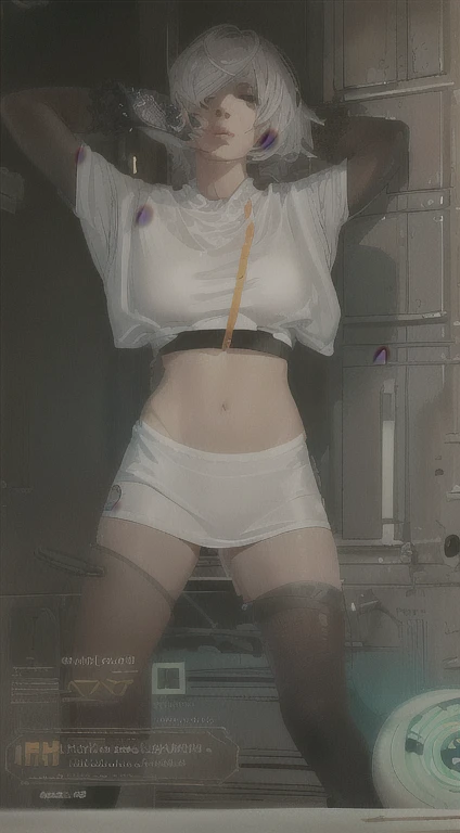 ((La mejor calidad)), ((obra maestra)), (muy detallado:1.3), ..............3D, Beautiful (cyberpunk:1.3) Mujer hacker, peinado corto,pelo corto, Volver al visor, cabello grueso, Terminal de ordenador operativo, Pantalla montada en la cabeza, computer server, Pantalla LCD, fiber optic cable, Logotipo de la empresa, HDR (High Dymanic Range), Trazado de rayos, NVIDIA RTX, Super resolution, Irreal 5, Subsoil Scatter, Textura PBR, Post-procesamiento, Anisotropic filtering, profundidad de campo, maximum sharpness and sharpness, Texturas multicapa, Albedo y Highlight Maps, Sombreado de superficies, Accurate simulation of light-material interactions, proporciones perfectas, Renderizado de octanaje, duotone lighting, ISO bajo, balance de blancos, Regla de los tercios, amplia apertura, 8K RAW, efficient sub-pixels, sub-pixel convolution, glow particles, dynamic pose