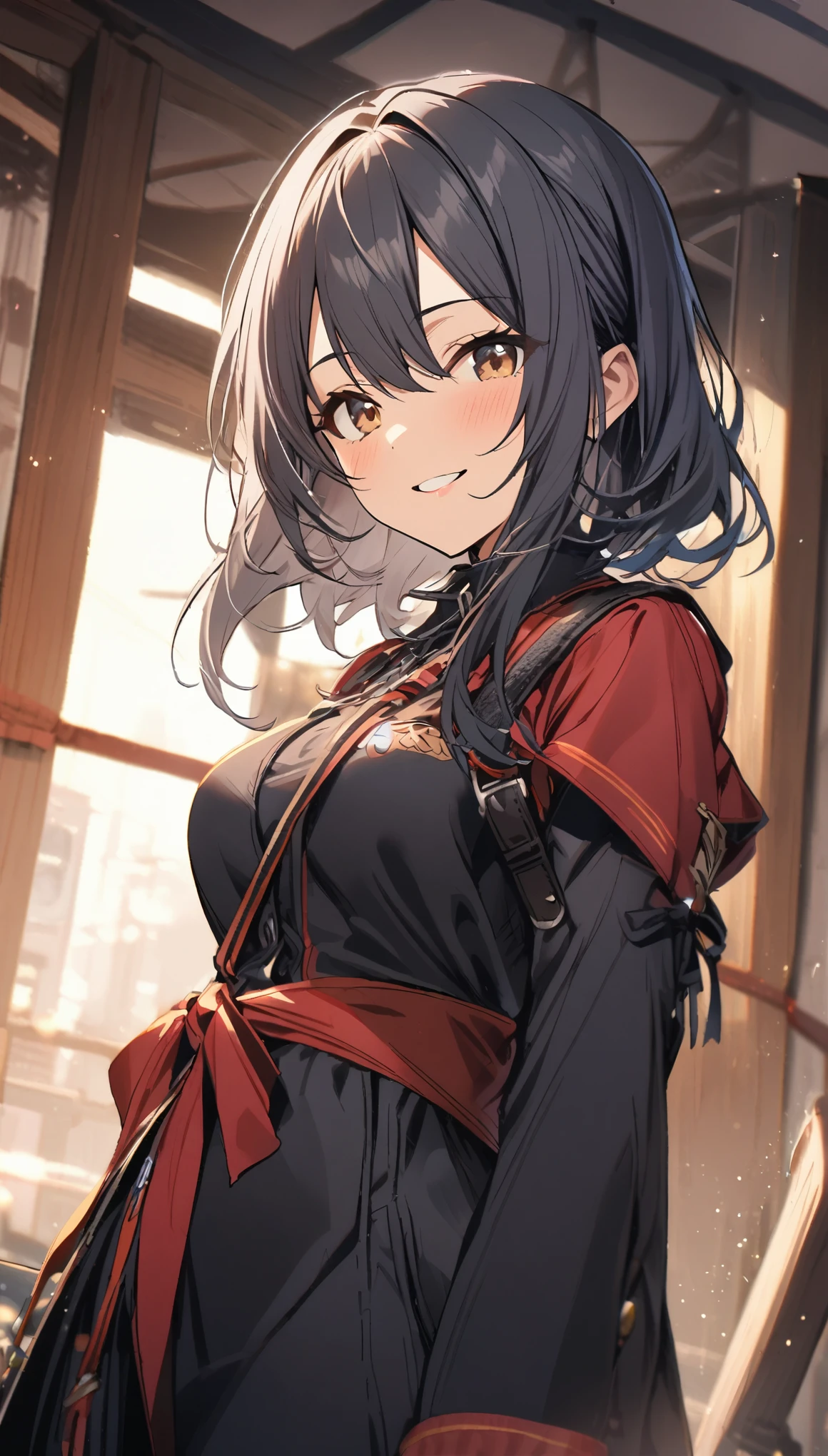 1girl, smile