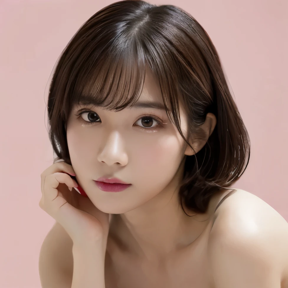 1 girl, ((Wearing pink make-up:1.4))、Lighting on face:1.5、(Wearing a strapless micro bikini:1.5), Very beautiful Japanese idol portraits, looking at the camera、
(RAW Photos, highest quality), (Realistic, Realistic:1.4), (masterpiece),
Very delicate and beautiful, Very detailed, 2k wallpaper, wonderful, finely, Very detailed CG Unity 8K 壁紙, Very detailed, High resolution, Soft Light,
Beautiful detailed girl, Very detailed目と顔, Beautiful and sophisticated nose, Big beautiful eyes, Cinema Lighting,
(Simple light color background:1.3),
(Blonde medium hair), (Parted bangs),
Complete Anatomy, Slender body,Small breasts, Sensual look