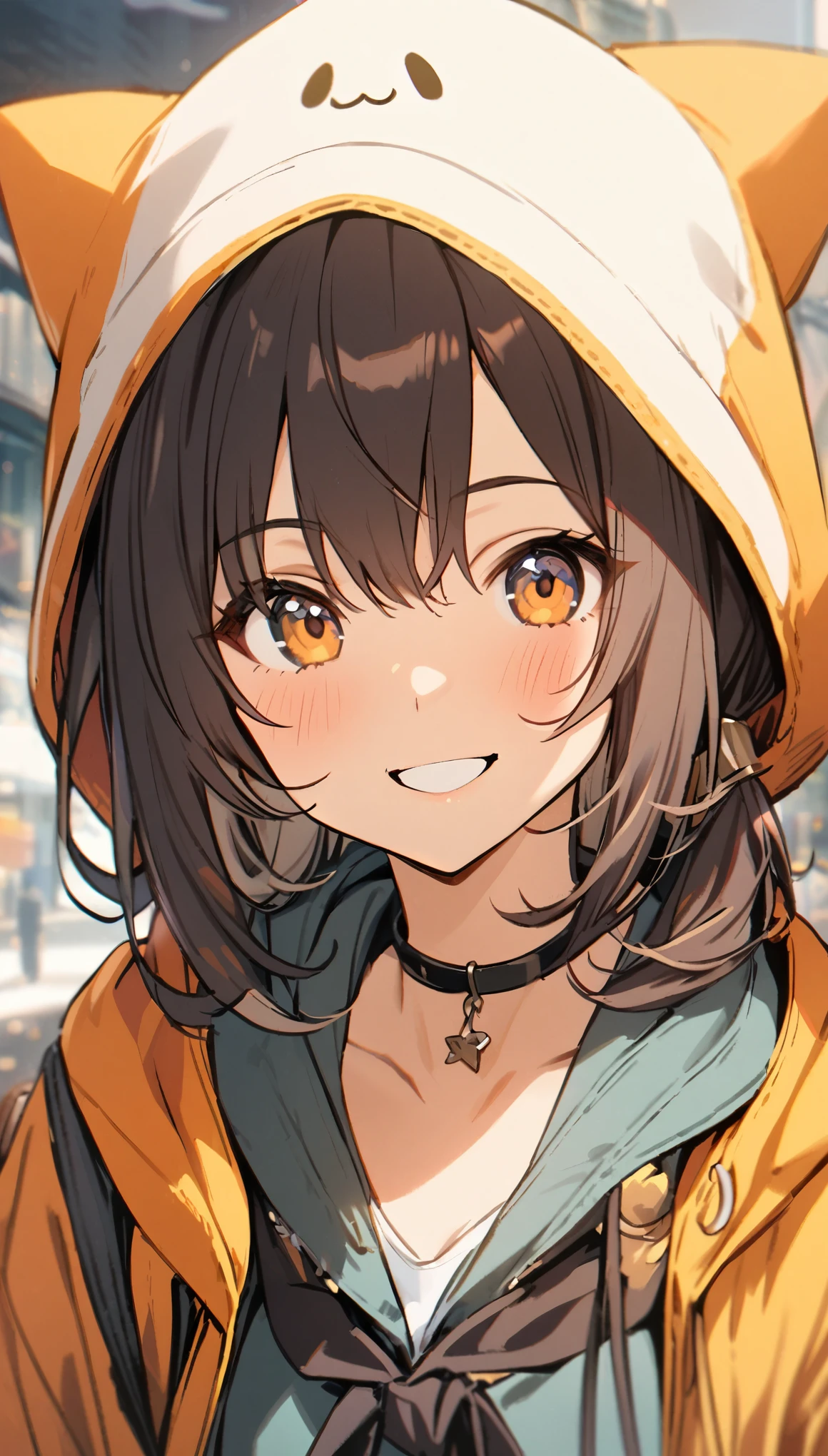 1girl, smile