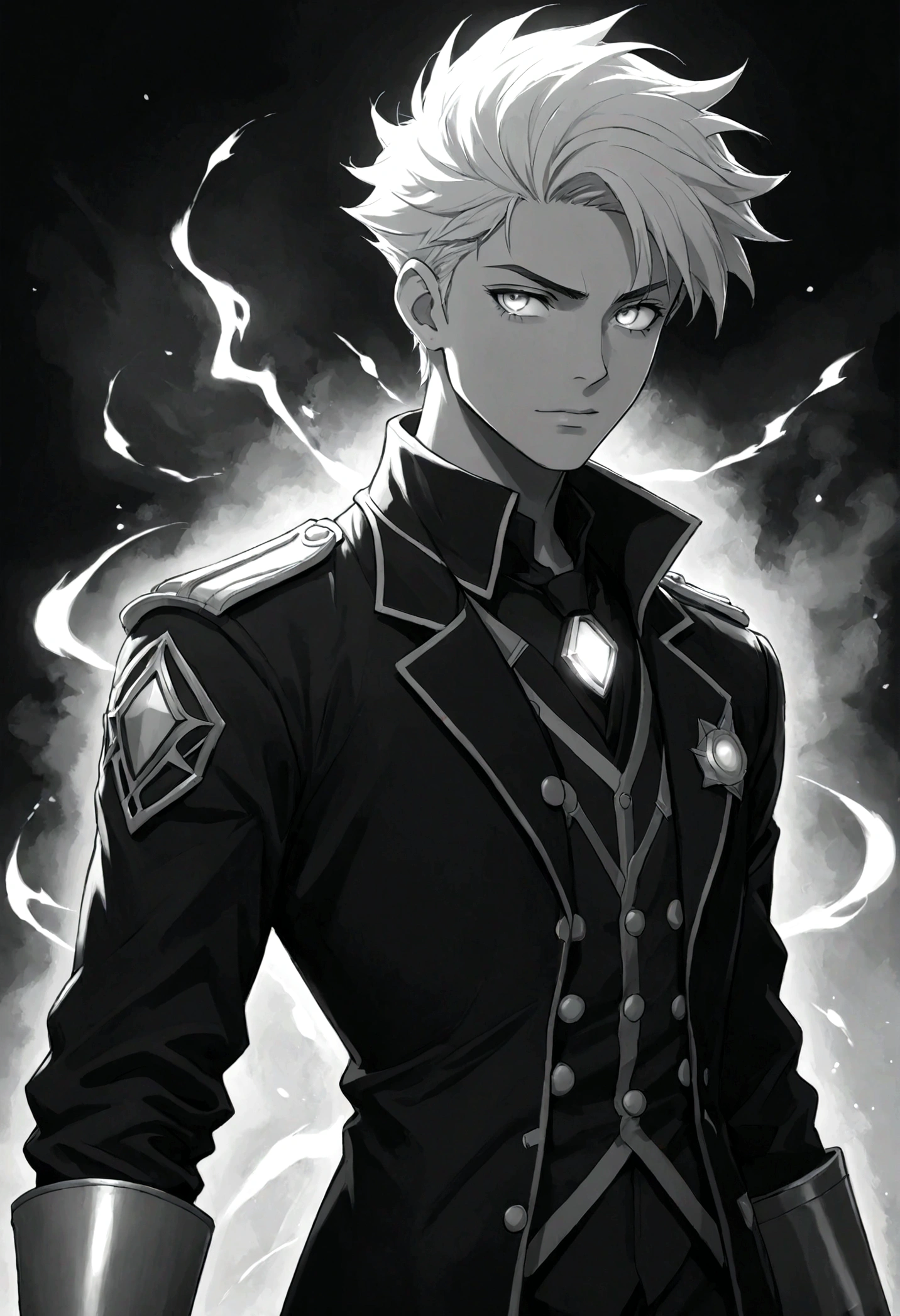 Draw me a man from Hunter X Hunter but black and white