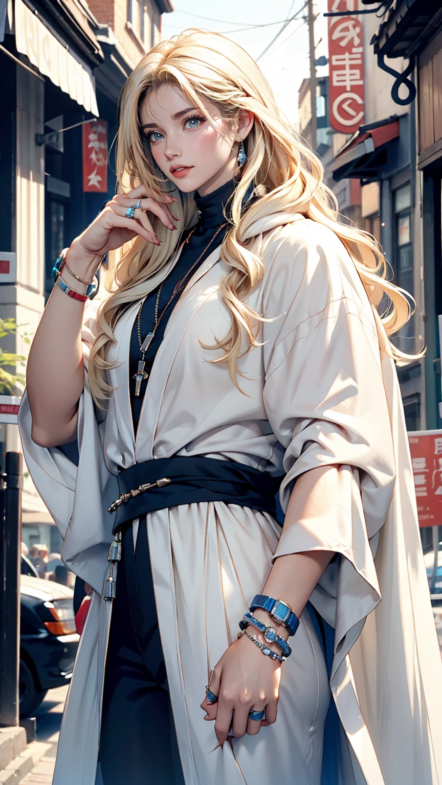 23 year old white female、Platinum Blonde、blue eyes、long hair、My hair is wavy、Wearing accessories on the wrist、I'm wearing a choker、smile、The navel is sticking out、Big Breasts、Sexy proportions、Big Breasts、Long legs、Thin arms、Narrow waist、Wear stiletto heels、I want my head to stay off screen、In the back alleys of a busy downtown area at night、Wearing a hoodie with the hood up、Looking at me while hiding his face with his hood、I'm wearing leggings、Standing sidewayy chest is popping out、Shiny skin、I'm wearing headphones