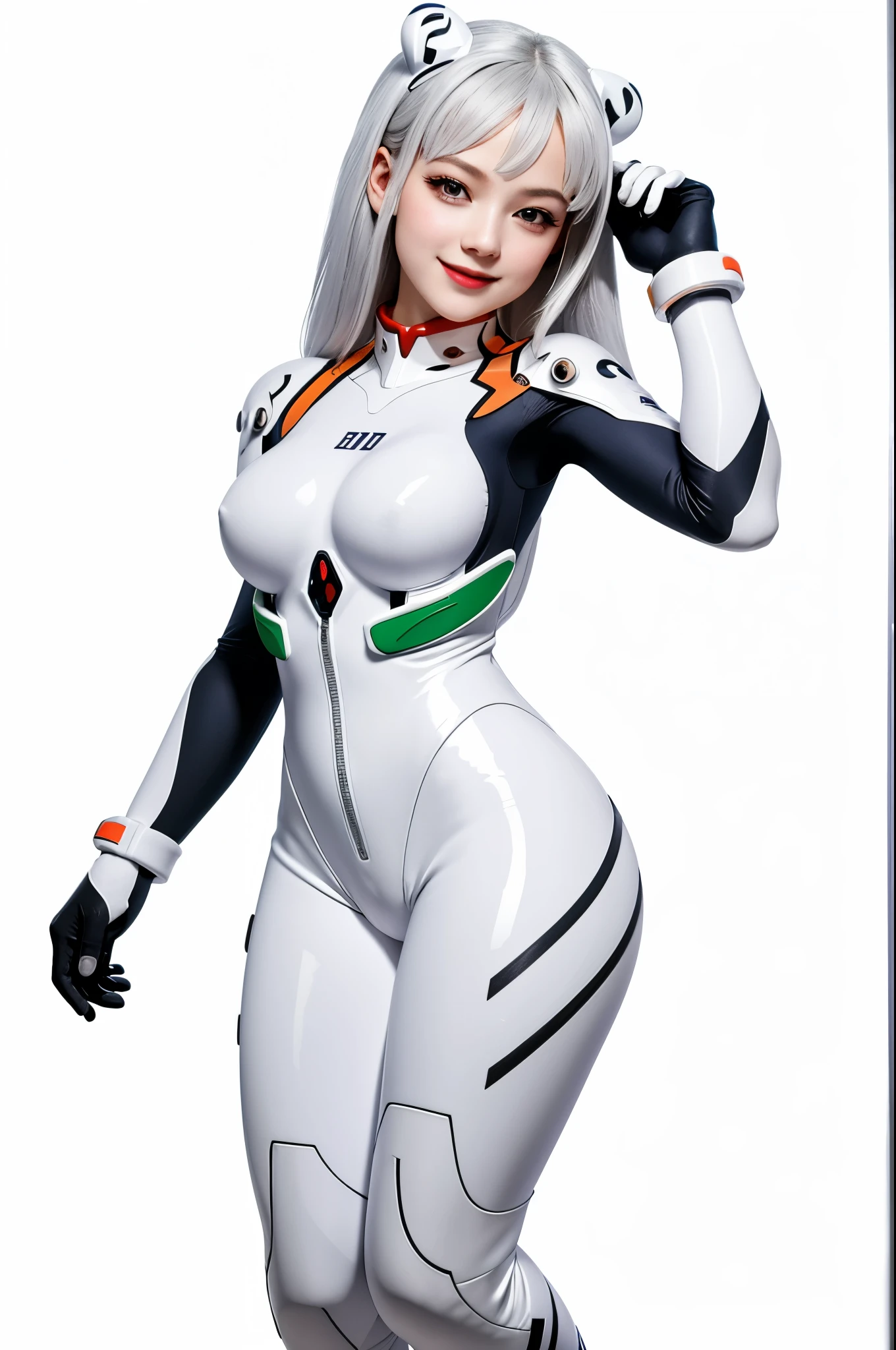 ((Masterpiece, best quality,edgQuality))smiling,solo,1girl,posing for a picture,arms along body,((white background, simple background))
edgPlugsuit, breasts, full body, skin tight,wearing edgPlugsuit bodysuit